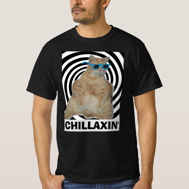 CHILLAXIN'Fat Manx Katze mit Sonnenbrille T Shirt (Vorderseite)