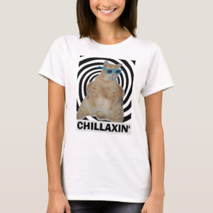 CHILLAXIN'Fat Manx Katze mit Sonnenbrille T Shirt