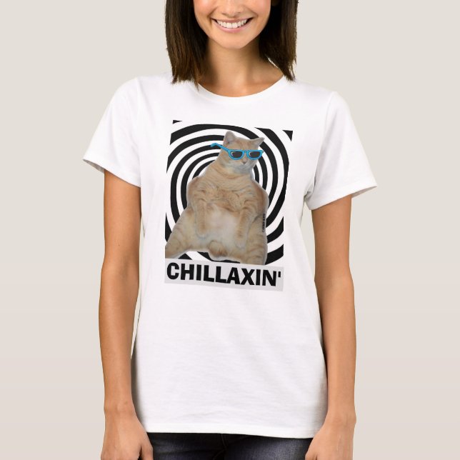 CHILLAXIN'Fat Manx Katze mit Sonnenbrille T Shirt (Vorderseite)