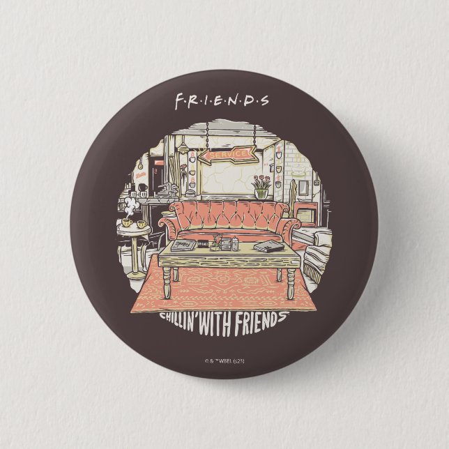 Chillen mit FRIENDS™ Cartoon Button (Vorderseite)