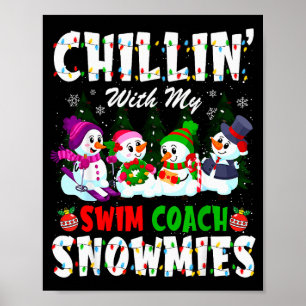 Chillen mit meinem Schwimmcoach Snowmies Xmas Schw Poster