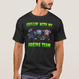 Chillen mit meinem Skelett Katzen Ninja Dabbing Te T-Shirt