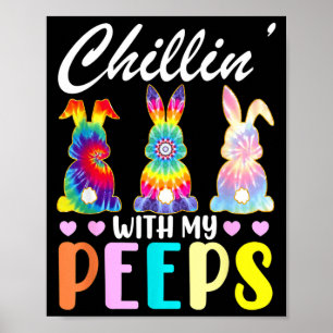 Chillen mit meinem Tie-Dye-Hasen-Oster-T-Shirt Poster
