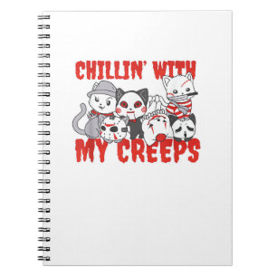 Chillen mit meinen Creeps Katze Horror Killer Hall Notizblock