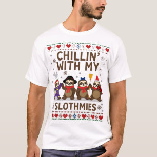 Chillen mit meinen Faultier-Freunden Lustiges Faul T-Shirt