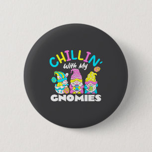 Chillen mit meinen Gnomies Gnome Ostertag Hase Ei Button