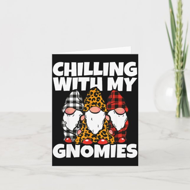 Chillen mit meinen Gnomies _ Süßer Gartenzwerg Chr Karte (Vorderseite)