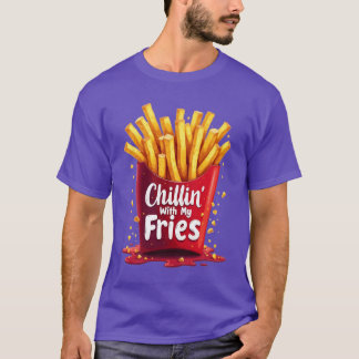 Chillen mit meinen Pommes Frites Spaß Essen Junge T-Shirt