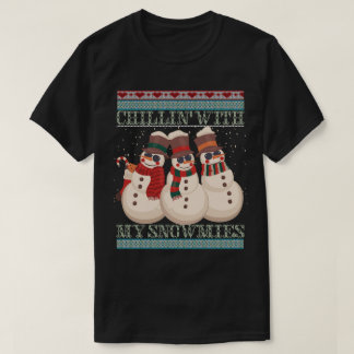 Chillen mit meinen Schneefreunden Schneemann Kunst T-Shirt