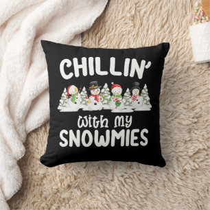 Chillen mit meinen Schneefreunden Schneemann Weihn Kissen