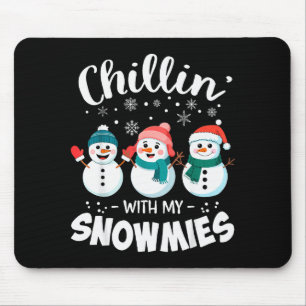 Chillen Mit Meinen Schneefreunden Süßer Schneemann Mousepad