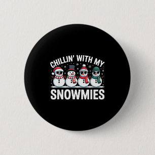 Chillen mit meinen Schneefreunden Weihnachtsmann J Button