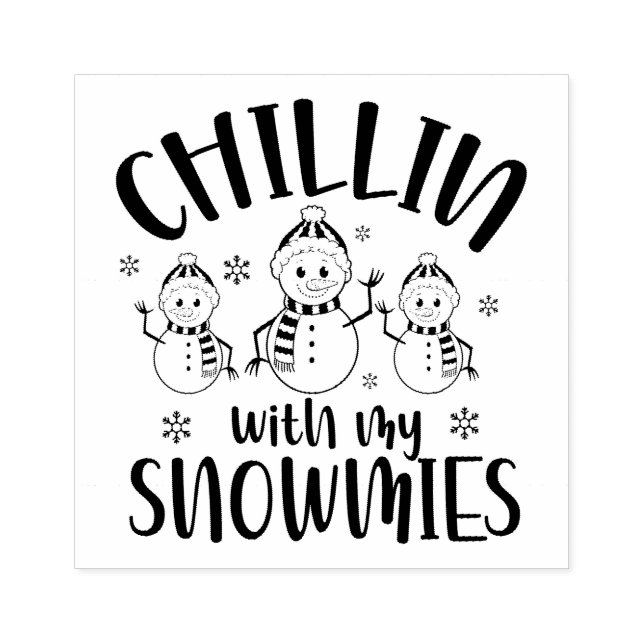 Chillen mit meinen Schneemännern Gummistempel (Prägung)