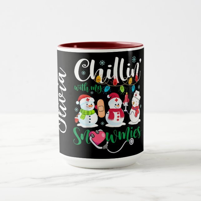 Chillen mit meinen Schneemännern Tasse (Zentrum)