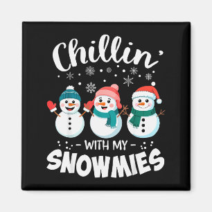 Chillen mit meinen Schneemützen Süßer Schneemann-L Magnet
