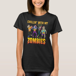 Chillen mit meinen Zombie-Halloween-Schrecken Vamp T-Shirt
