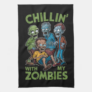 Chillen mit meinen Zombies Halloween Jungen Kinder Geschirrtuch