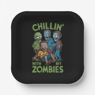 Chillen mit meinen Zombies Halloween Jungen Kinder Pappteller