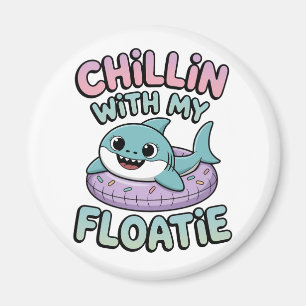 Chillen mit meiner Schwimmhilfe   Shark Baby Kids Magnet