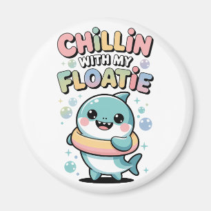 Chillen mit meiner Schwimmhilfe Shark Baby Kids Magnet