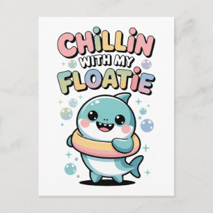 Chillen mit meiner Schwimmhilfe Shark Baby Kids Postkarte
