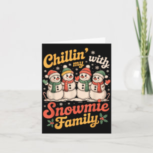 Chillen mit meiner Snowmie-Familie Snowmies passen Dankeskarte