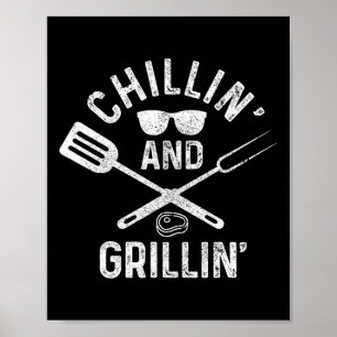 Chillen und Grillen BBQ-Grillkoch Lustig Byrbecu Poster
