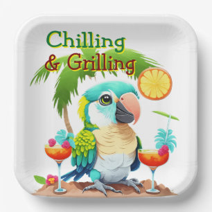 Chillen und Grillen  Pappteller
