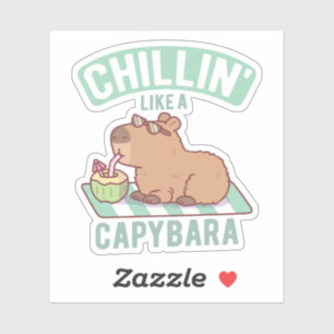 Chillen wie ein Capybara Lustig Aufkleber