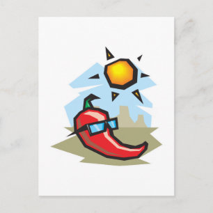 chillende Chili-Schote Postkarte
