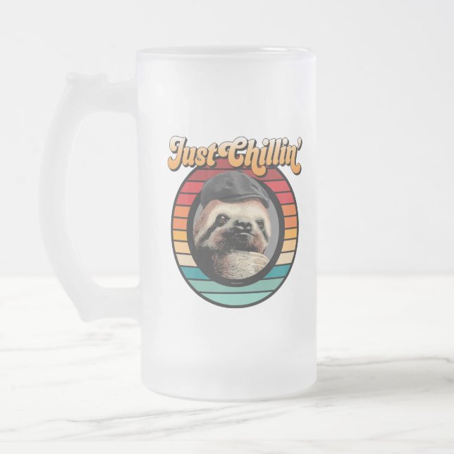 Chillendes Faultier Mattglas Bierglas (Links)