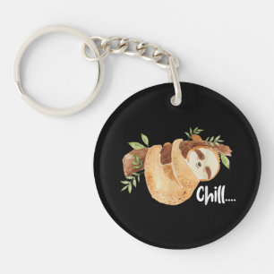 Chillhängender Faultier-Wildtier-Tierliebhaber-Zoo Schlüsselanhänger