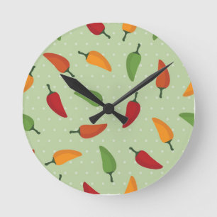 Chilli pepper pattern runde wanduhr