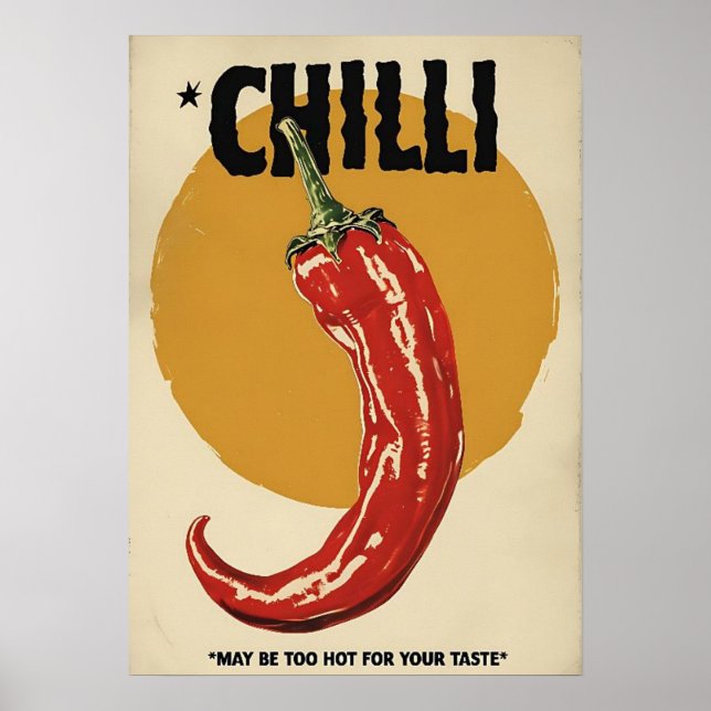 Chilli | Scharfes Essen Inspiriert Poster (Vorne)