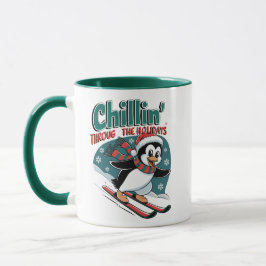 Chilliger Urlaub Pinguin Ski Tasse