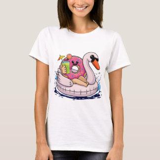 "Chillin" auf einer Floatie: Donut und Juice Delig T-Shirt
