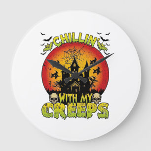 Chillin Creeps Spukhaus Halloween Hexen Sku Große Wanduhr