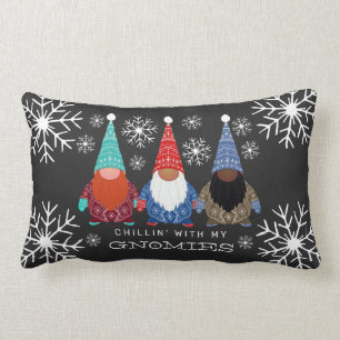 Chillin' Gnomes Snowflake Illustration Weihnachten Lendenkissen