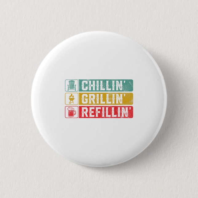 Chillin Grillin Refillin Grillen Pit Meat Smoker G Button (Vorderseite)