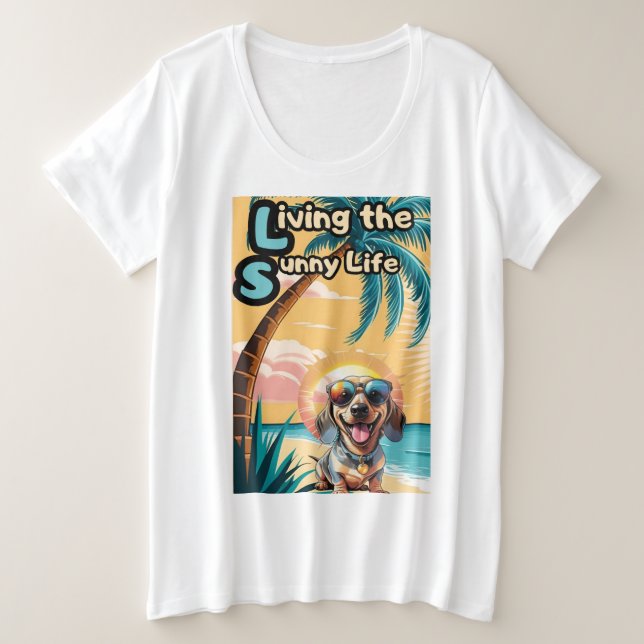 Chillin' in der Sonne: Schwarz und Braun mit Shad Große Größe T-Shirt (Design vorne)