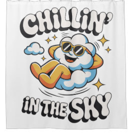 Chillin' in Sky Fun Cloud Design Duschvorhang