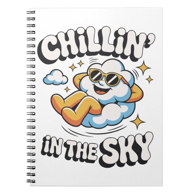 Chillin' in Sky - Fun Cloud Design Spiral Notizblock (Vorderseite)