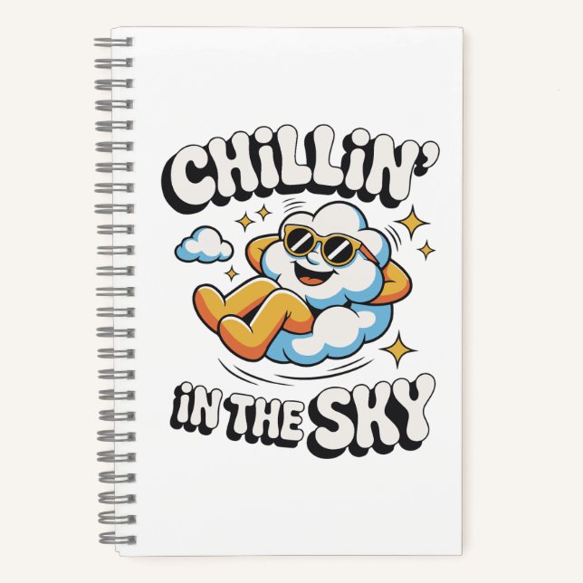 Chillin' in Sky - Fun Cloud Design Spiral Notizbuch (Vorderseite)