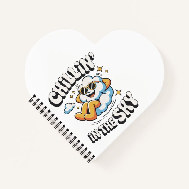 Chillin' in Sky - Fun Cloud Design Spiral Notizbuch (Vorderseite)