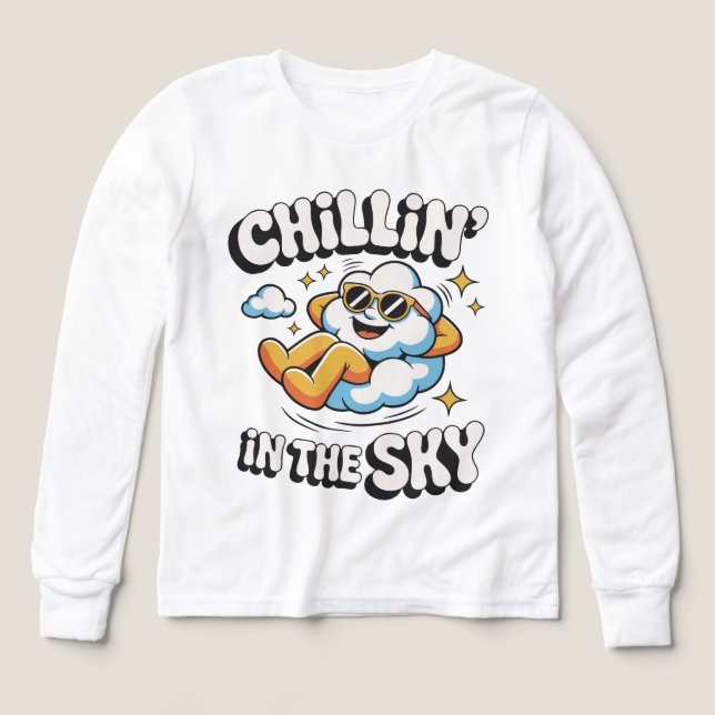 Chillin' in Sky Retro Cloud Design für den Sommer (Design Vorderseite)