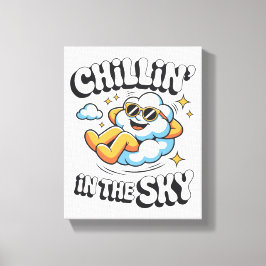 Chillin' in the Sky - Relaxte Cloud Retro Imitats Leinwanddruck