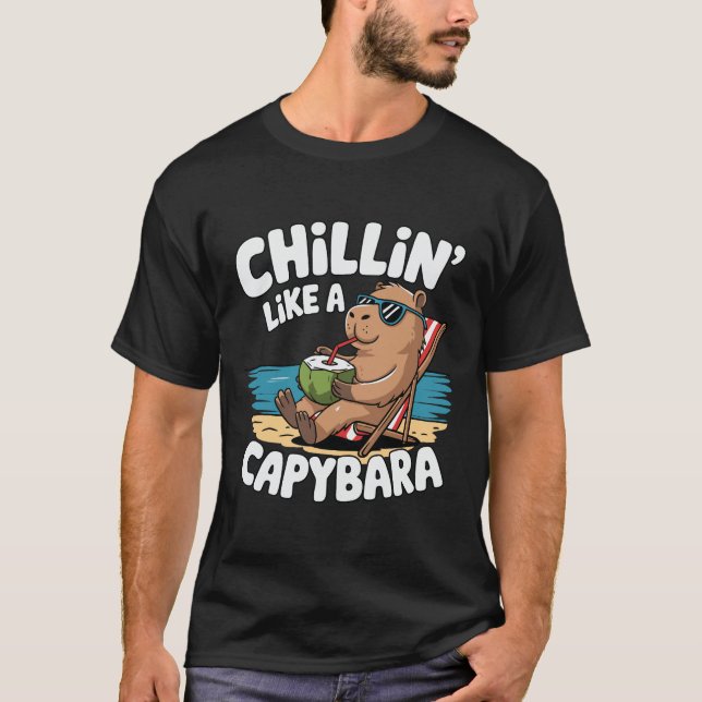 Chillin' Like a Capybara Funny Summer Vacation  T-Shirt (Vorderseite)