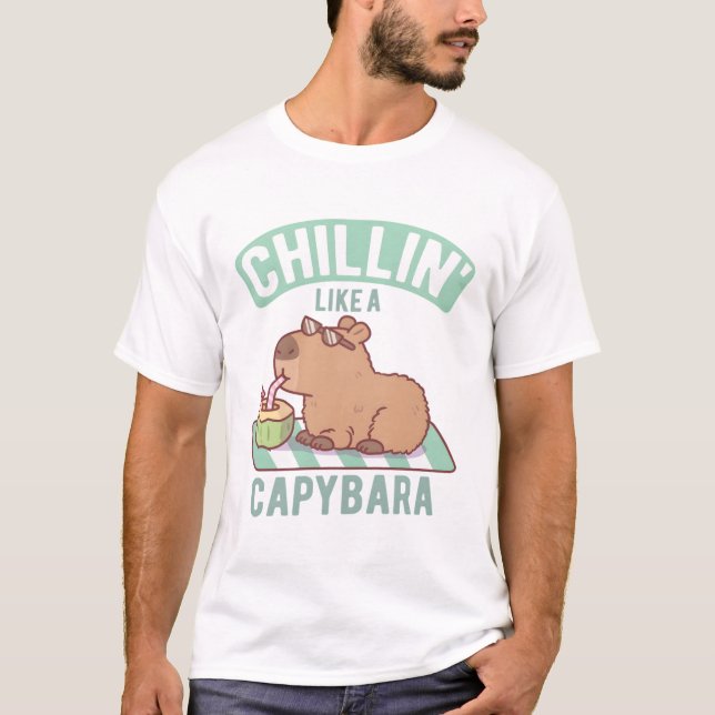 Chillin like a Capybara Funny T-Shirt (Vorderseite)