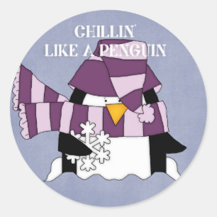 Chillin' like a Penguin Runder Aufkleber