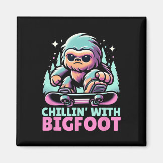 Chillin" mit Bigfoot Alpiner Wintersportort Snowbo Magnet